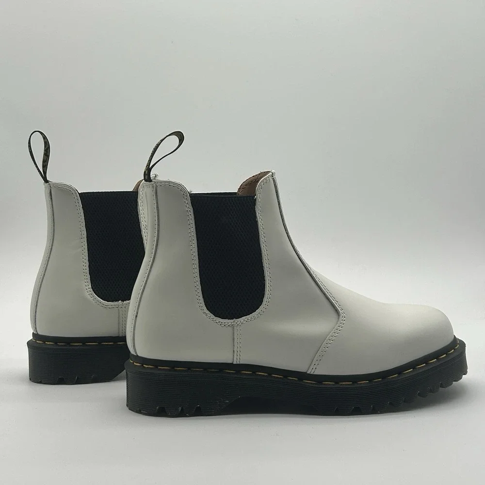 Dr Martens 2976 Bex White Smooth Leather Chelsea Boots Mens 10 Womens 11 UK 9